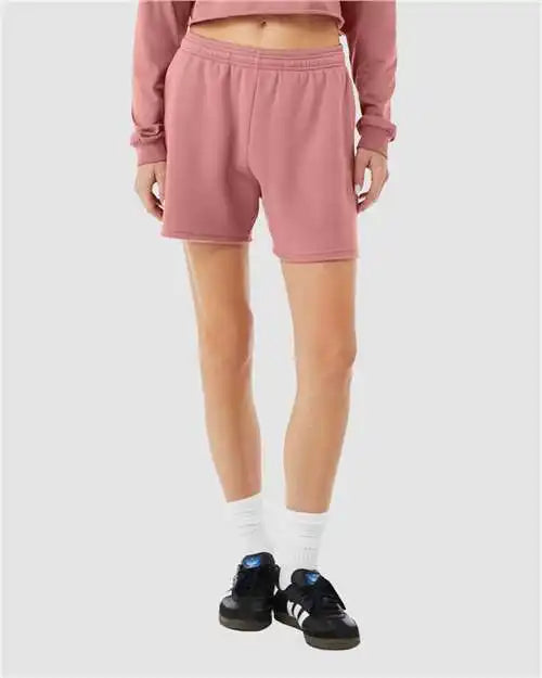 Bella + Canvas 3787c Women’s Cutoff Fleece Shorts - 3787 - Mauve