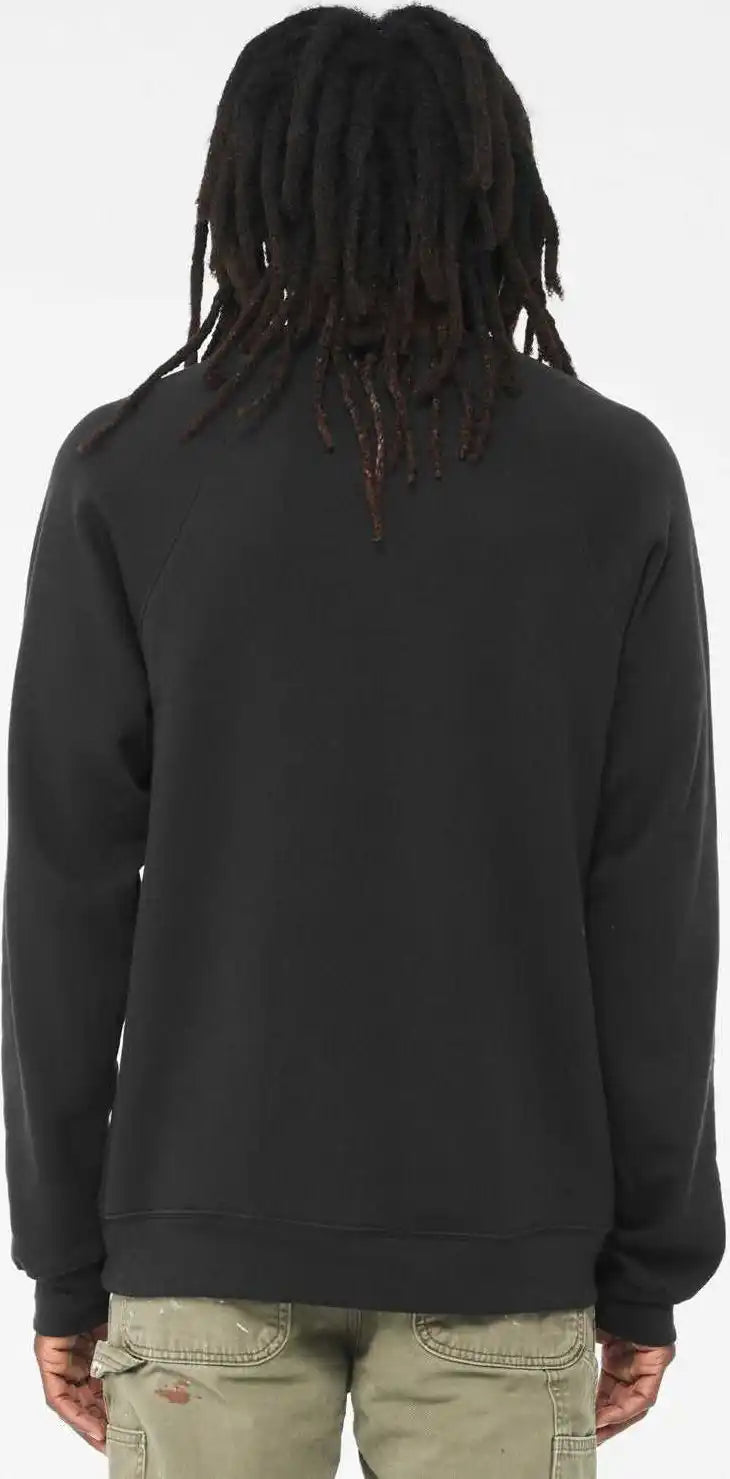 Bella + Canvas 3901 Sponge Fleece Raglan Crewneck Sweatshirt - Vintage Black