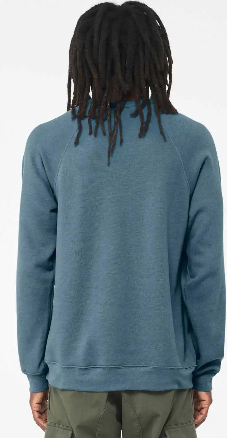 Bella + Canvas 3901 Sponge Fleece Raglan Crewneck Sweatshirt - Heather Deep Teal