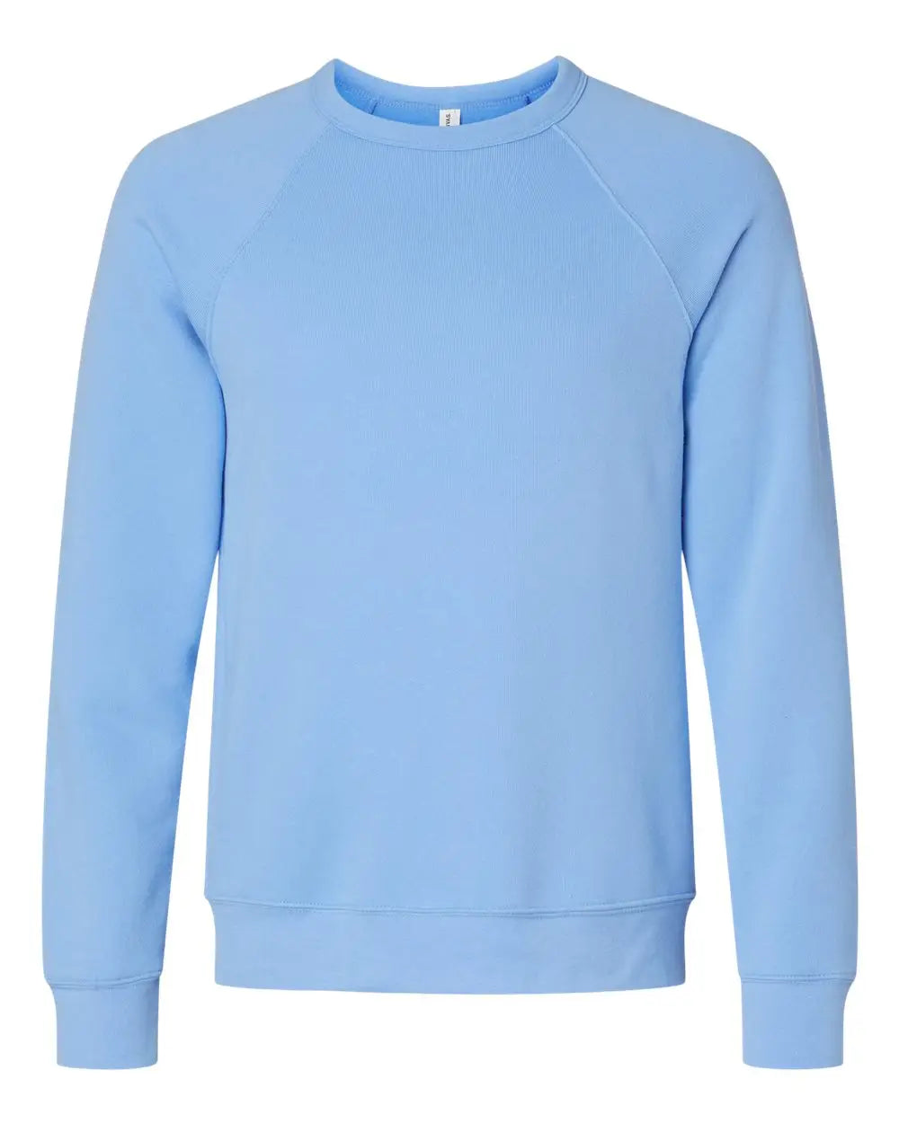 Bella + Canvas 3901 Sponge Fleece Raglan Crewneck Sweatshirt - Carolina Blue - Columbia / Xs
