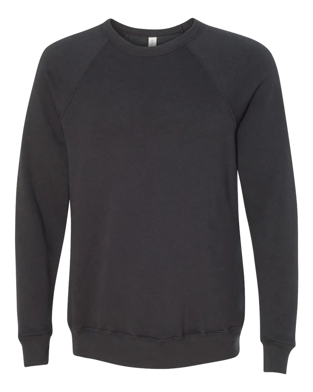 Bella + Canvas 3901 Sponge Fleece Raglan Crewneck Sweatshirt - Dark Grey
