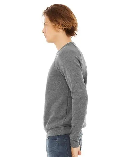 Bella + Canvas 3901 Sponge Fleece Raglan Crewneck Sweatshirt - Deep Heather