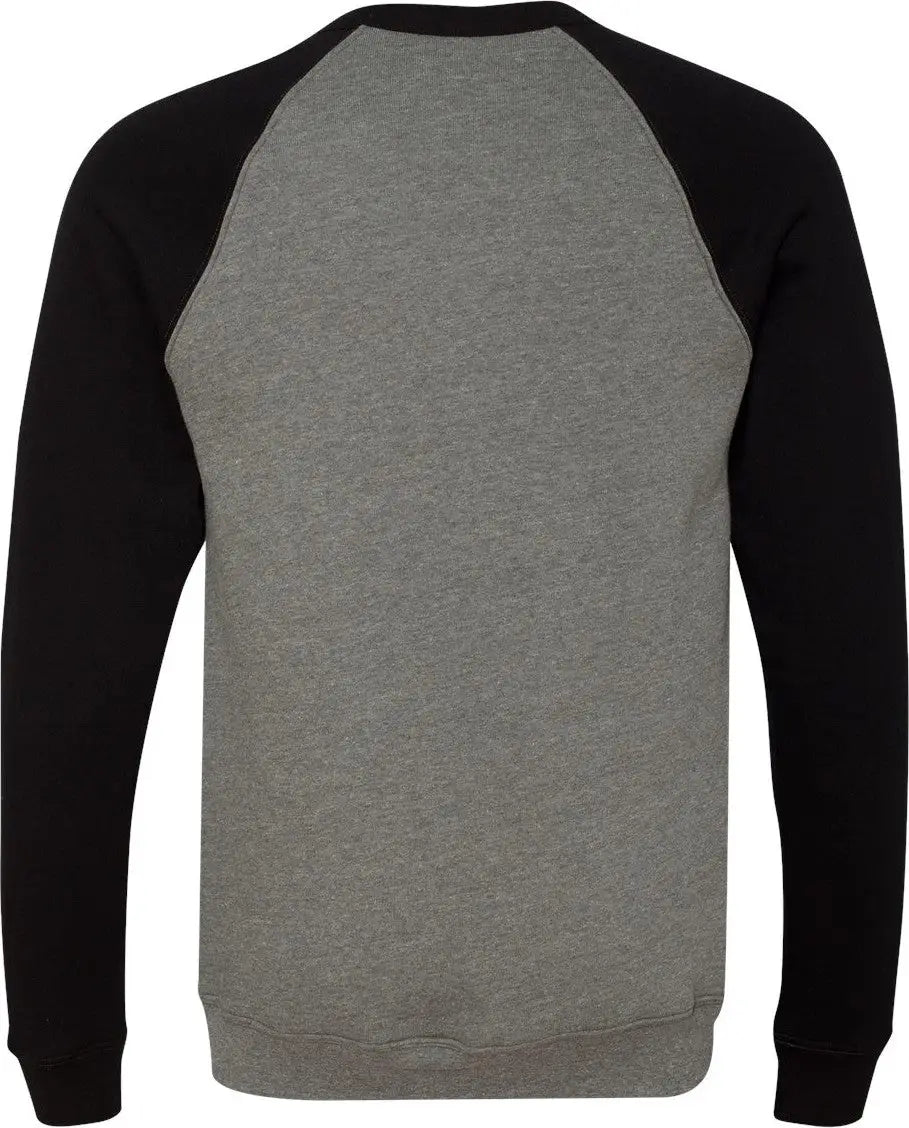 Bella + Canvas 3901 Sponge Fleece Raglan Crewneck Sweatshirt - Deep Heather Black - Dark Gray / s