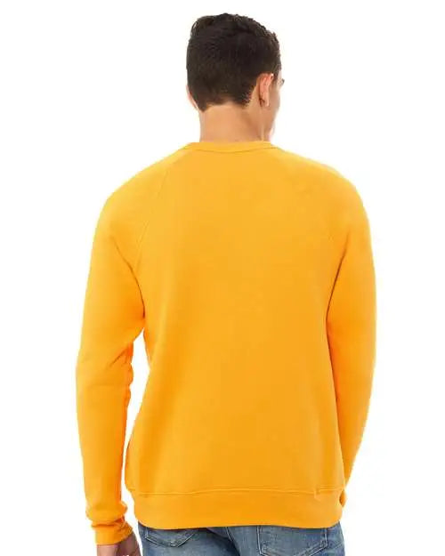 Bella + Canvas 3901 Sponge Fleece Raglan Crewneck Sweatshirt - Gold