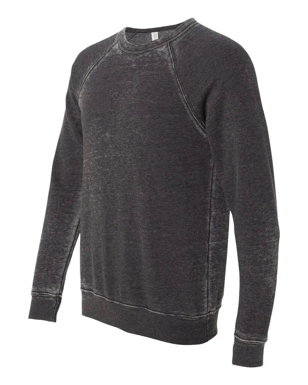 Bella + Canvas 3901 Sponge Fleece Raglan Crewneck Sweatshirt - Grey Acid Wash - Dark Gray / Xs