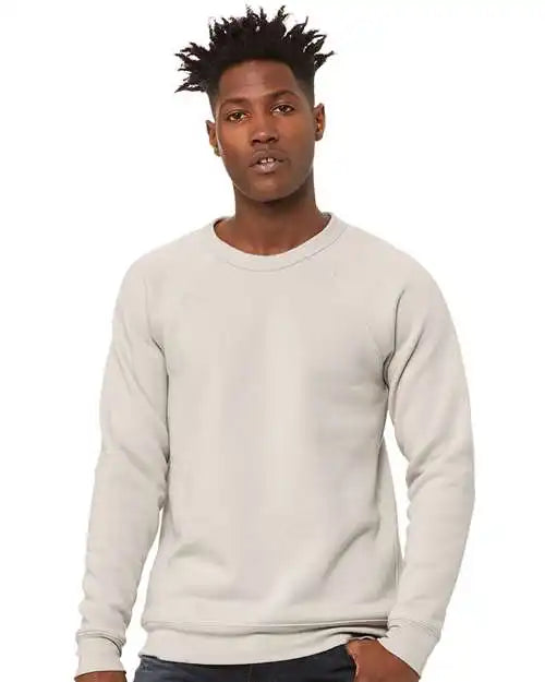 Bella + Canvas 3901 Sponge Fleece Raglan Crewneck Sweatshirt - Heather Dust
