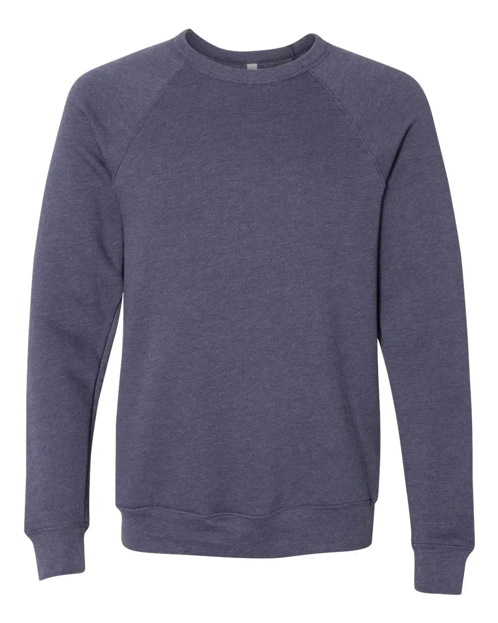 Bella + Canvas 3901 Sponge Fleece Raglan Crewneck Sweatshirt - Heather Navy - Xs