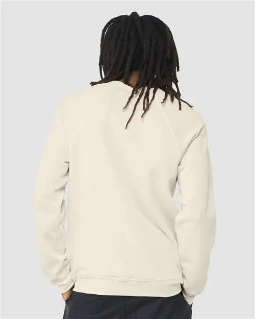 Bella + Canvas 3901 Sponge Fleece Raglan Crewneck Sweatshirt - Natural