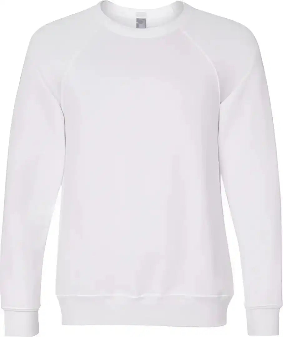 Bella + Canvas 3901 Sponge Fleece Raglan Crewneck Sweatshirt Natural