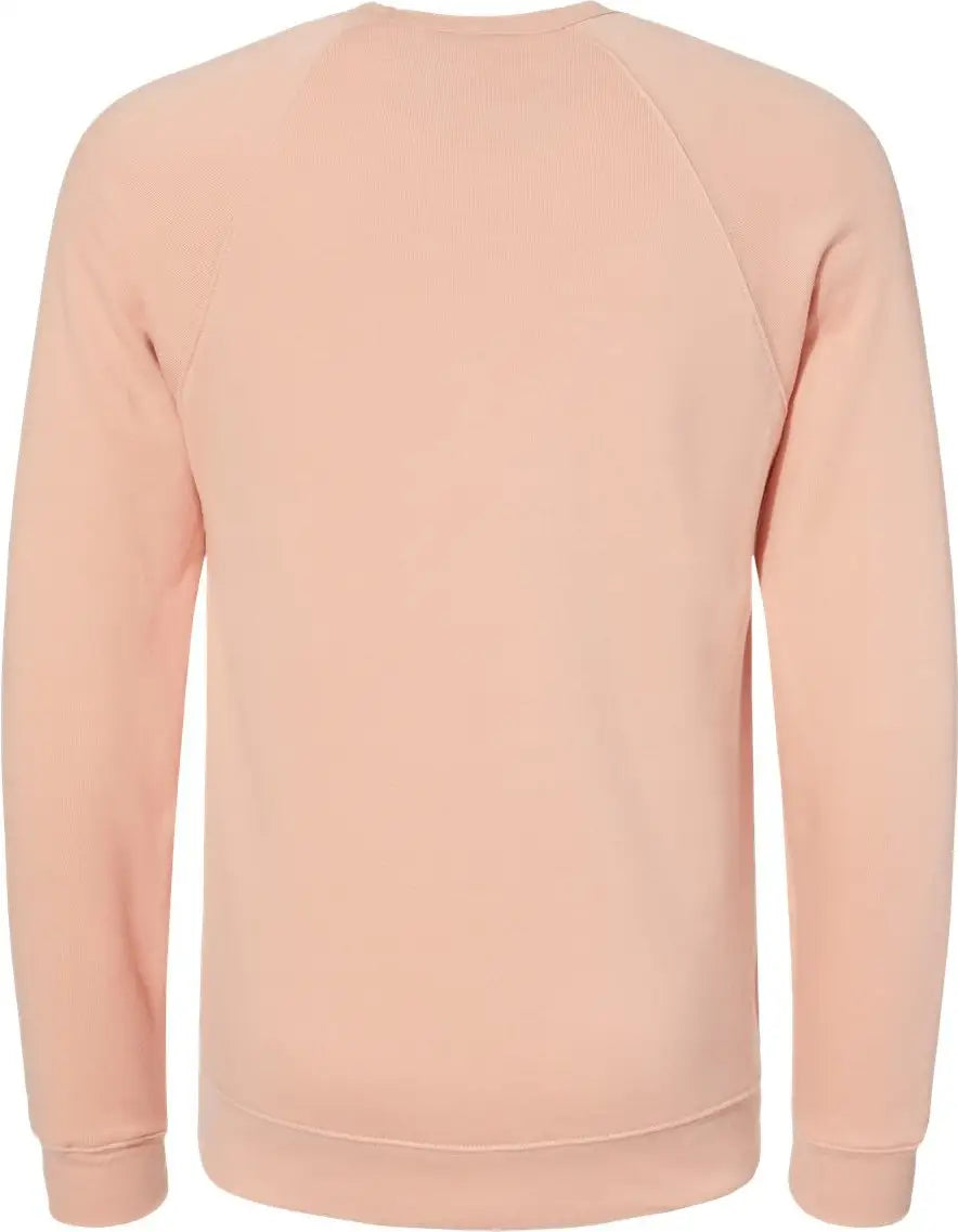 Bella + Canvas 3901 Sponge Fleece Raglan Crewneck Sweatshirt - Peach
