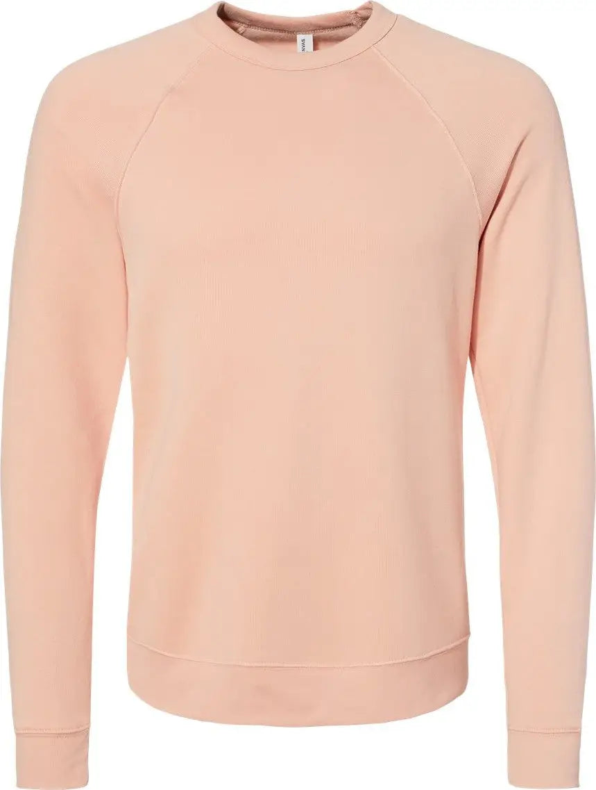 Bella + Canvas 3901 Sponge Fleece Raglan Crewneck Sweatshirt - Peach - Orange / Xs