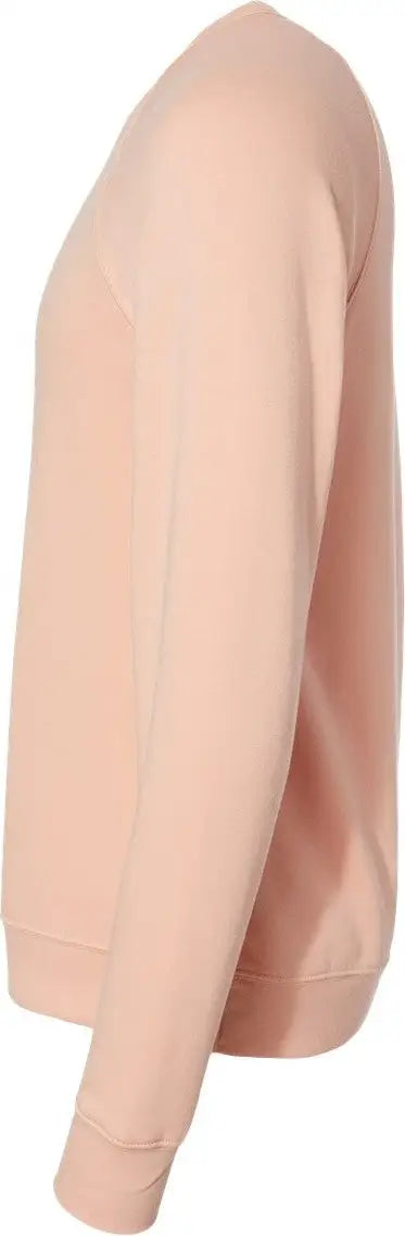 Bella + Canvas 3901 Sponge Fleece Raglan Crewneck Sweatshirt - Peach