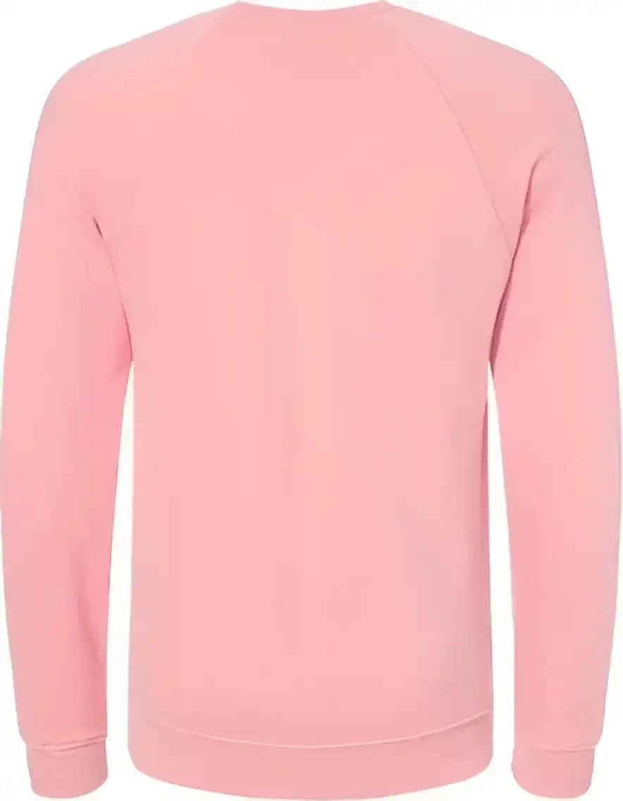 Bella + Canvas 3901 Sponge Fleece Raglan Crewneck Sweatshirt Pink