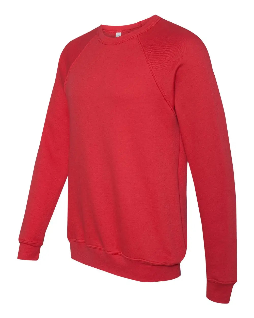 Bella + Canvas 3901 Sponge Fleece Raglan Crewneck Sweatshirt - Red