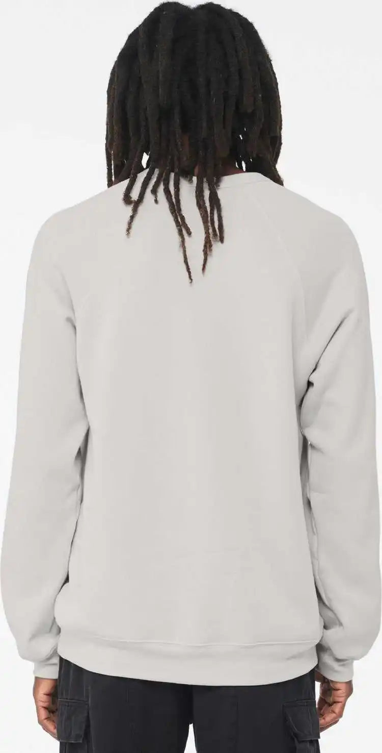Bella + Canvas 3901 Sponge Fleece Raglan Crewneck Sweatshirt - Silver