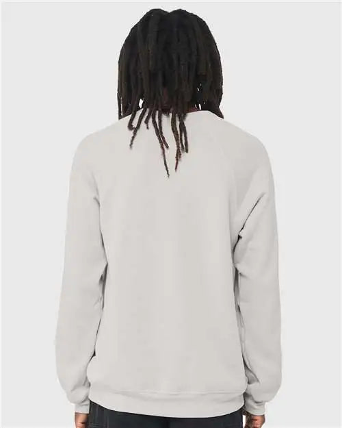 Bella + Canvas 3901 Sponge Fleece Raglan Crewneck Sweatshirt - Silver