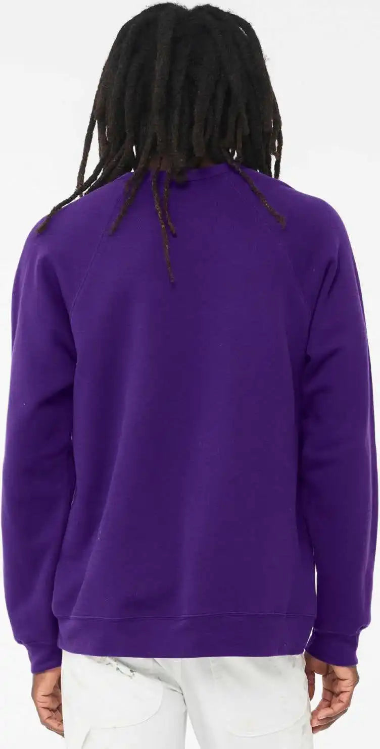 Bella + Canvas 3901 Sponge Fleece Raglan Crewneck Sweatshirt - Team Purple