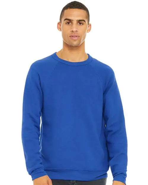 Bella + Canvas 3901 Sponge Fleece Raglan Crewneck Sweatshirt - True Royal