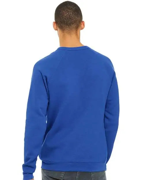 Bella + Canvas 3901 Sponge Fleece Raglan Crewneck Sweatshirt - True Royal