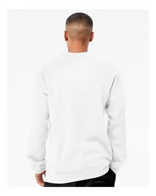 Bella + Canvas 3901 Sponge Fleece Raglan Crewneck Sweatshirt - White