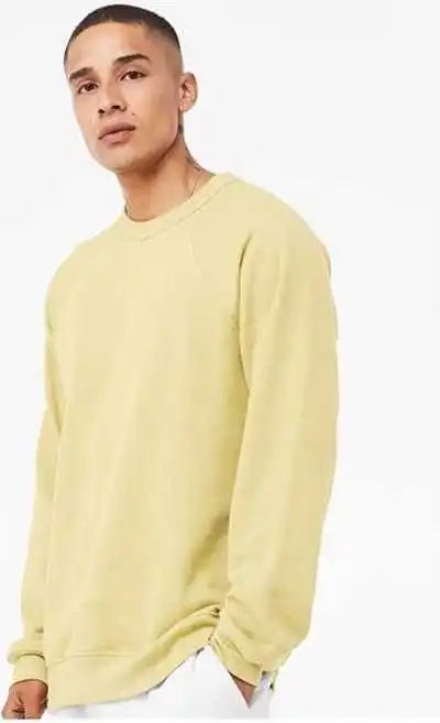 Bella + Canvas 3901 Unisex Sponge Fleece Raglan Crewneck Sweatshirt French Vanilla