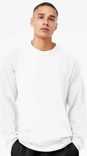 Bella + Canvas 3901 Unisex Sponge Fleece Raglan Crewneck Sweatshirt White