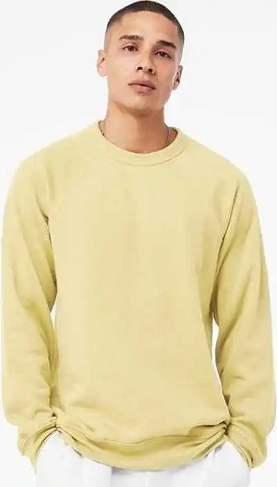 Bella + Canvas 3901 Unisex Sponge Fleece Raglan Crewneck Sweatshirt French Vanilla