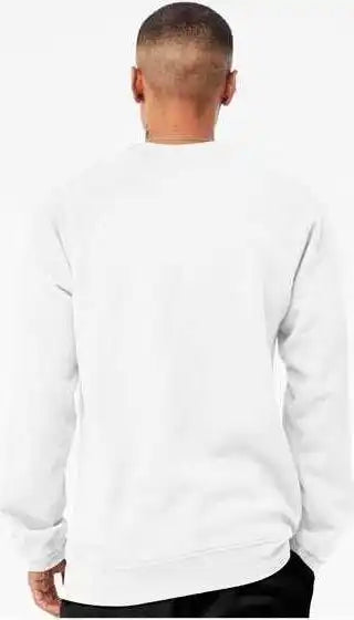Bella + Canvas 3901 Unisex Sponge Fleece Raglan Crewneck Sweatshirt White