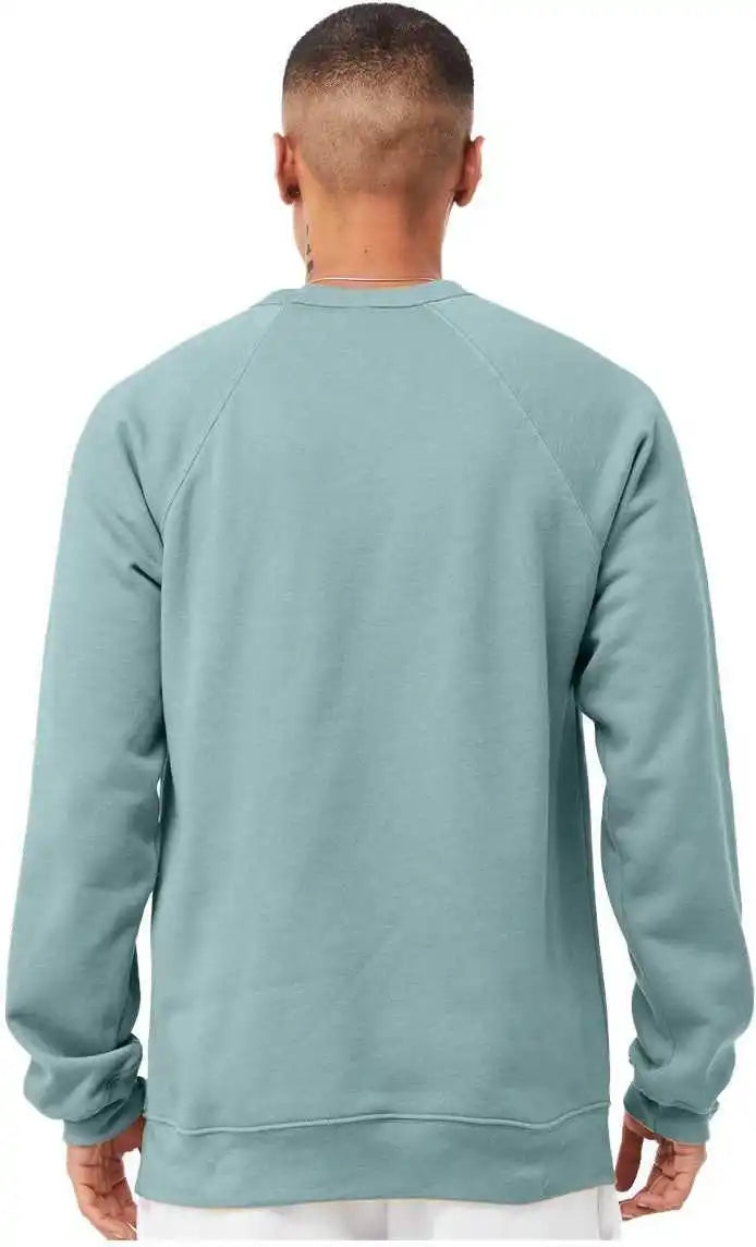 Bella + Canvas 3901 Unisex Sponge Fleece Raglan Crewneck Sweatshirt Heather Blue Lagoon