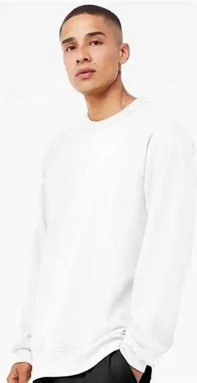 Bella + Canvas 3901 Unisex Sponge Fleece Raglan Crewneck Sweatshirt White