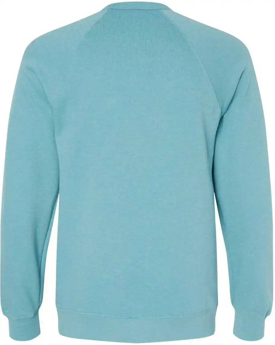 Bella + Canvas 3901 Unisex Sponge Fleece Raglan Crewneck Sweatshirt Heather Blue Lagoon