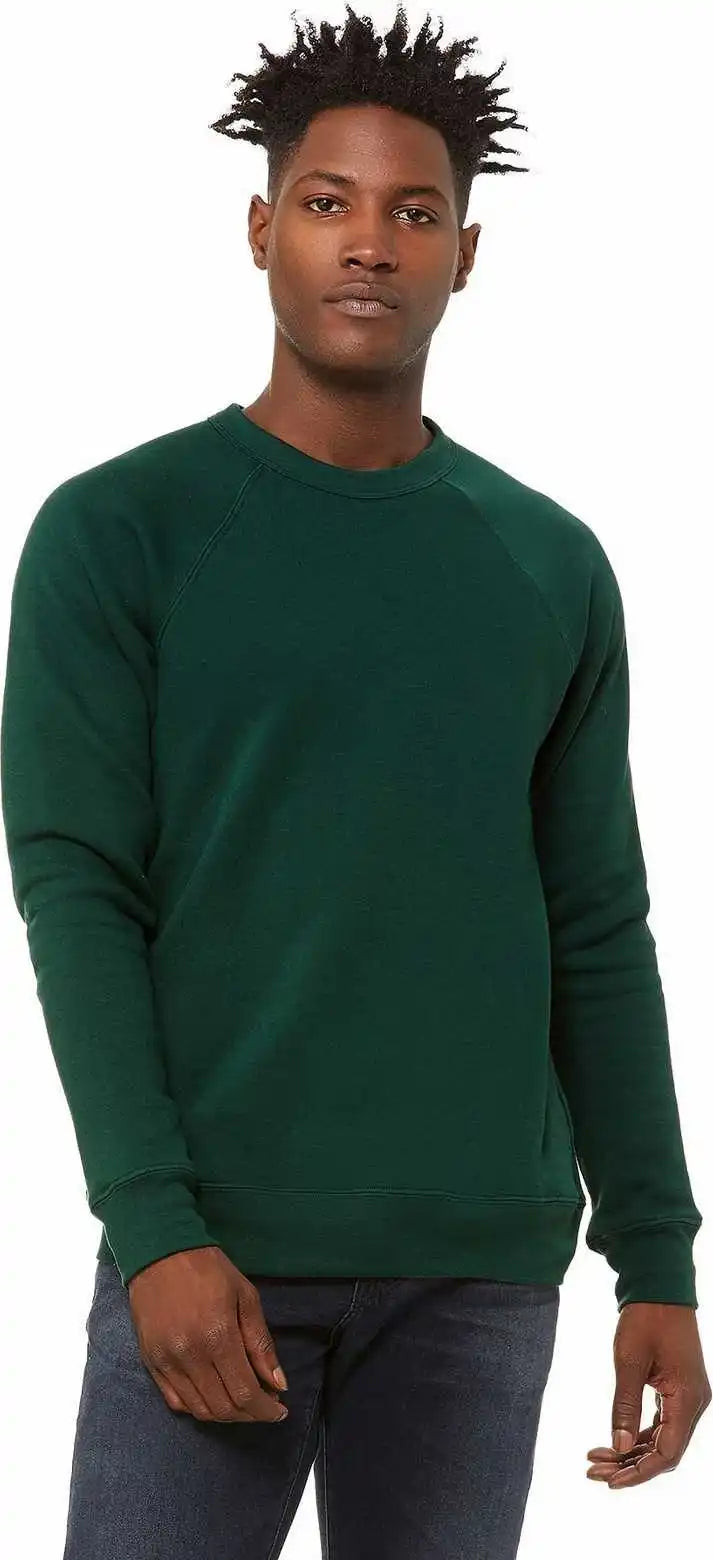 Bella + Canvas 3901 Unisex Sponge Fleece Raglan Sweatshirt Forest