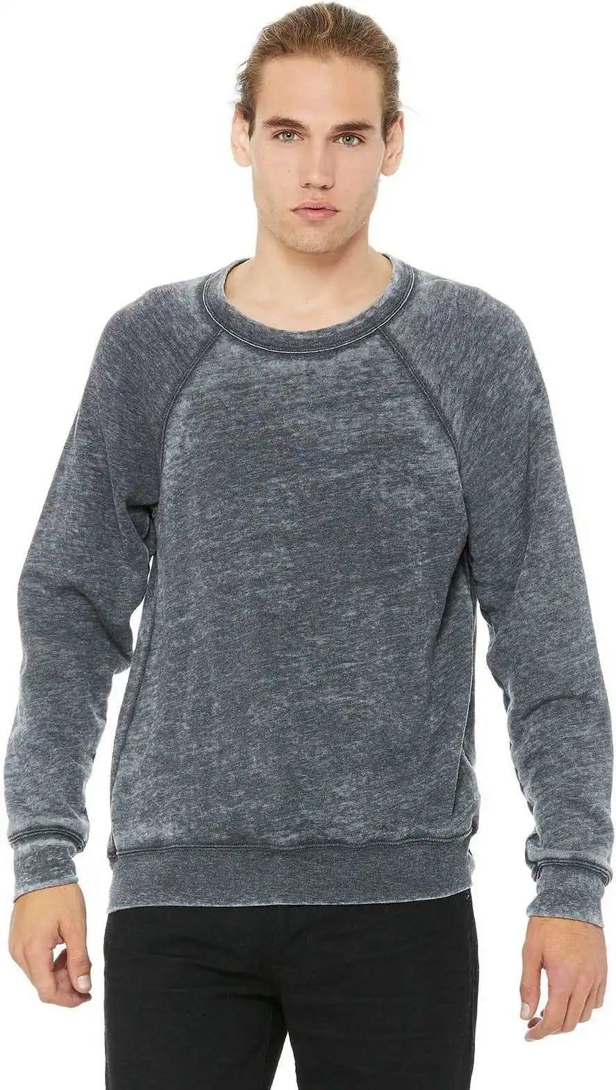 Bella + Canvas 3901 Unisex Sponge Fleece Raglan Sweatshirt Grey Acid