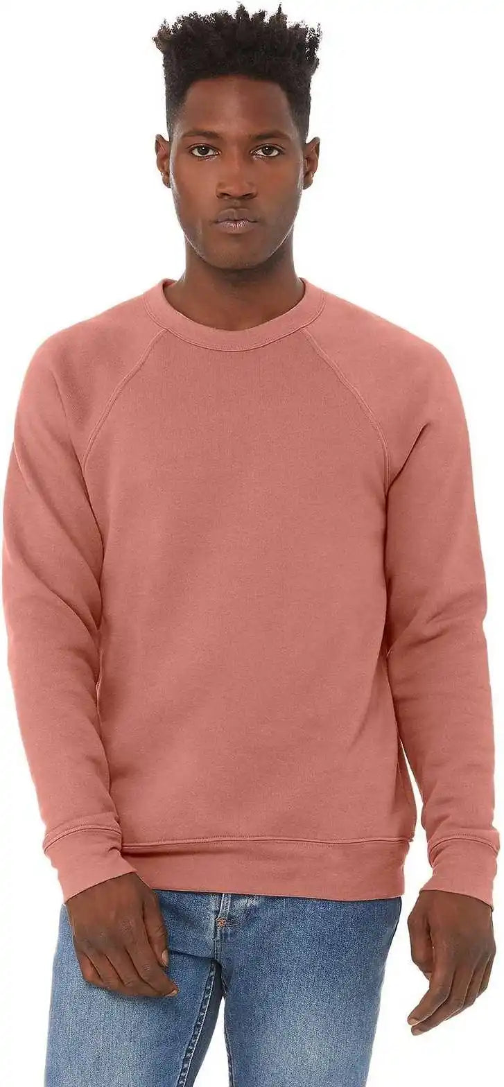 Bella + Canvas 3901 Unisex Sponge Fleece Raglan Sweatshirt Mauve