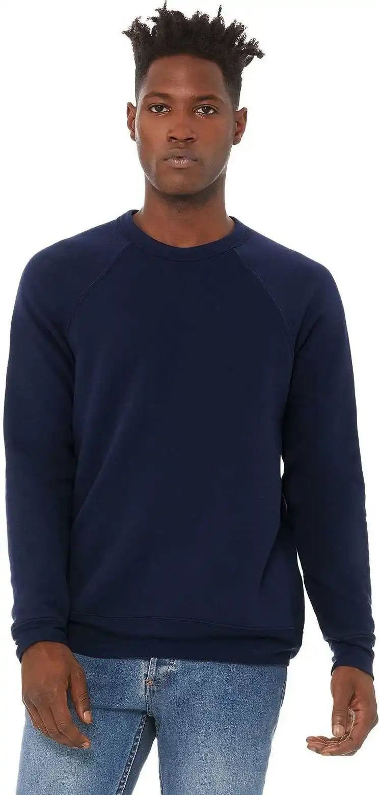 Bella + Canvas 3901 Unisex Sponge Fleece Raglan Sweatshirt Navy