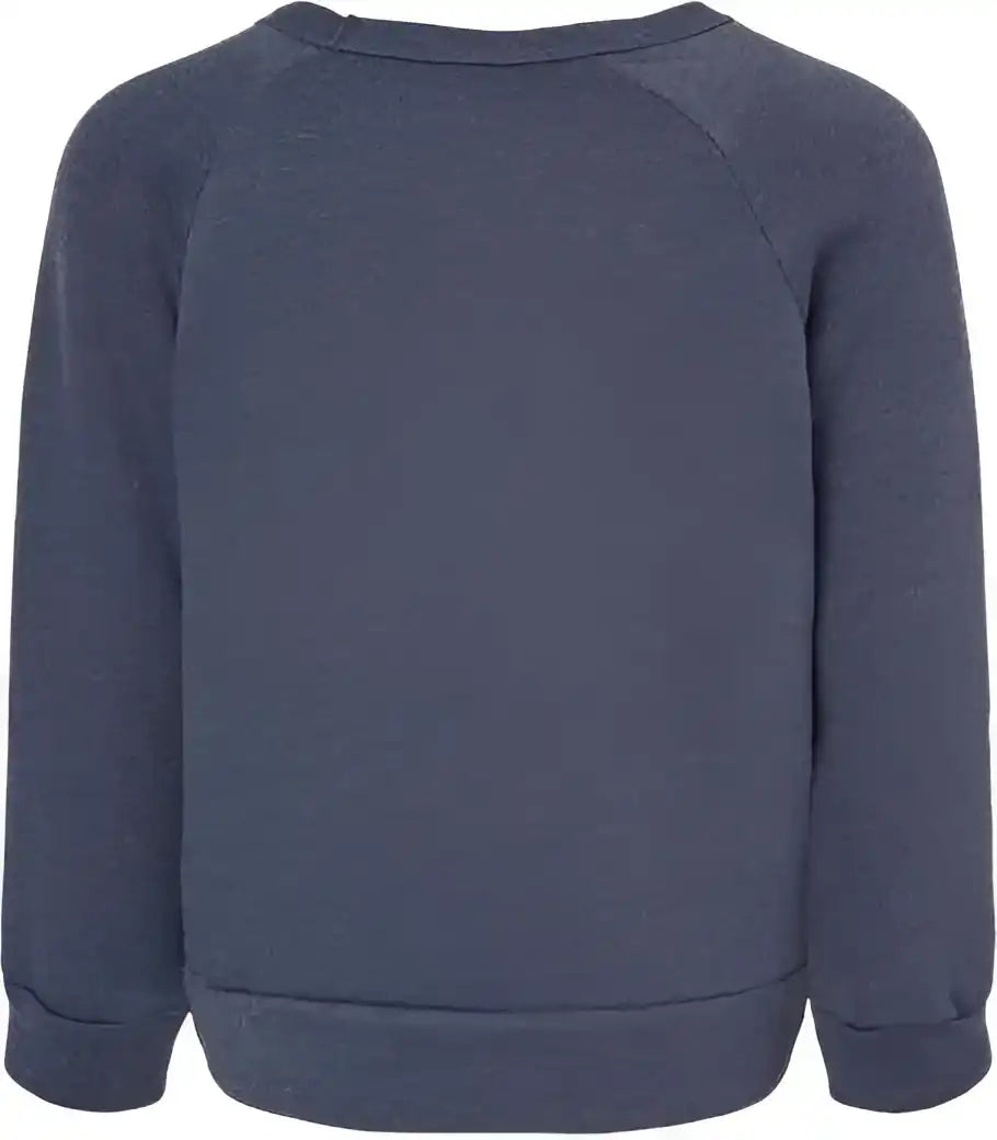 Bella + Canvas 3901t Toddler Sponge Fleece Raglan Sweatshirt Heather Navy