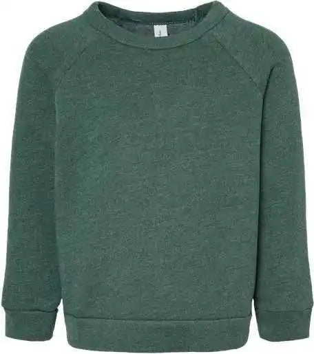 Bella + Canvas 3901t Toddler Sponge Fleece Raglan Sweatshirt - Heather Forest