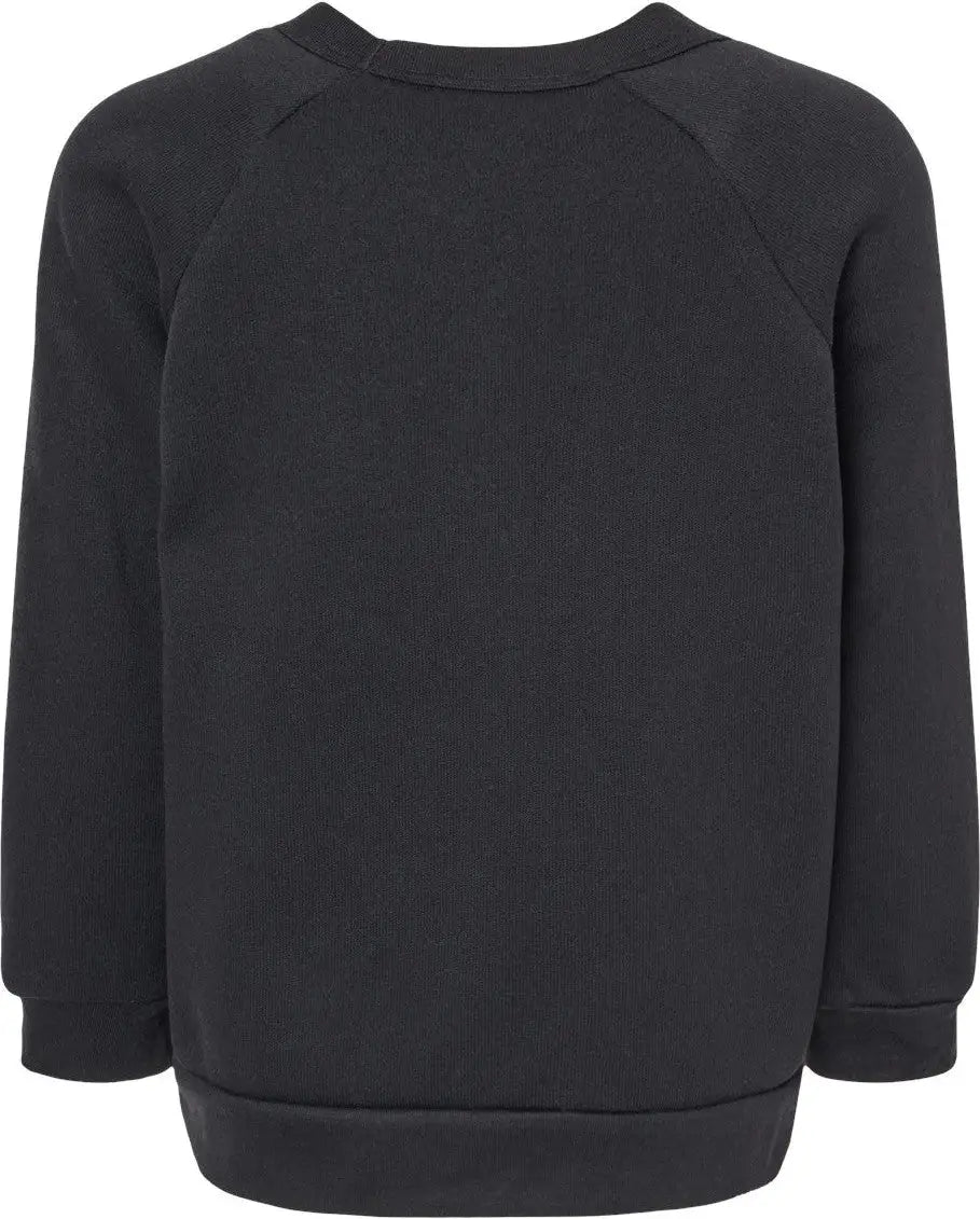 Bella + Canvas 3901t Toddler Sponge Fleece Raglan Sweatshirt - Black
