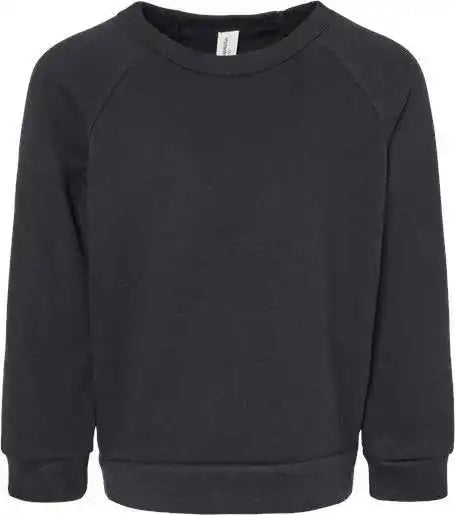 Bella + Canvas 3901t Toddler Sponge Fleece Raglan Sweatshirt - Black