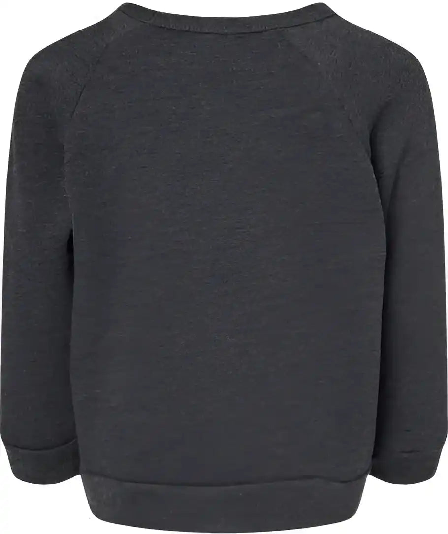 Bella + Canvas 3901t Toddler Sponge Fleece Raglan Sweatshirt Dark Gray Heather