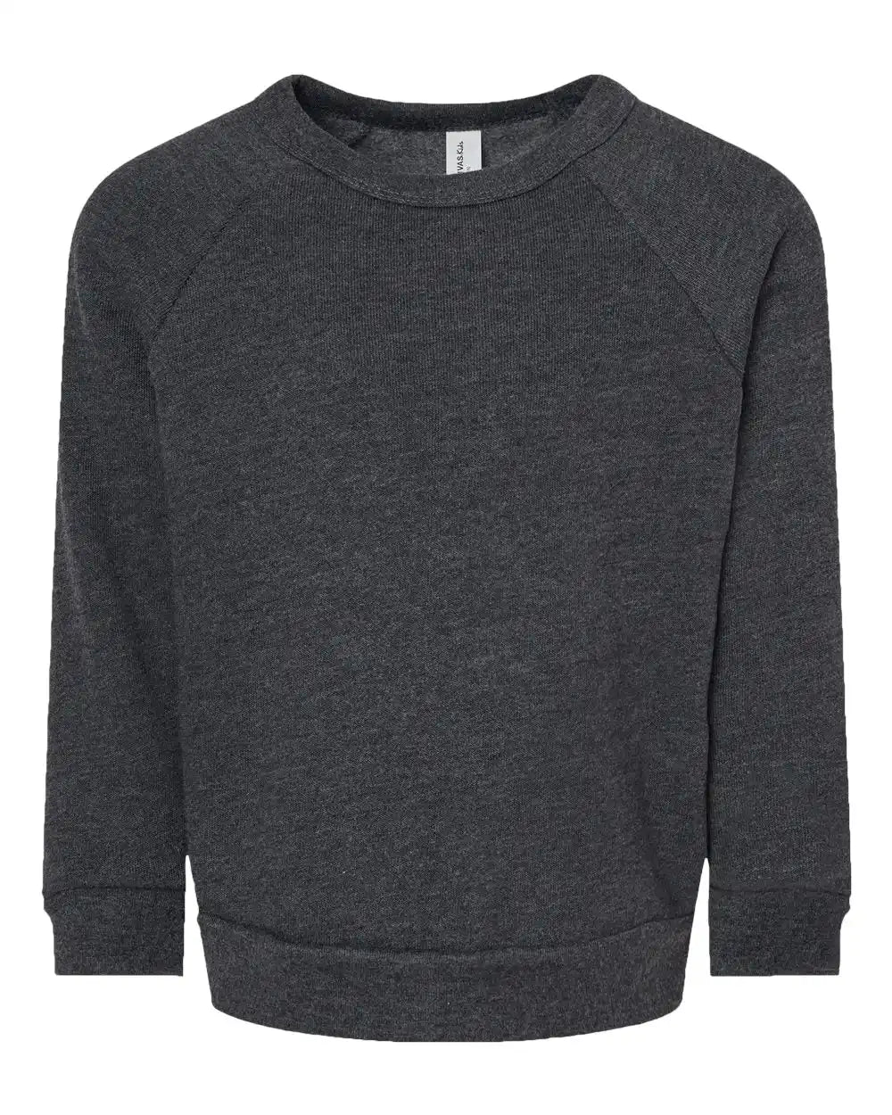 Bella + Canvas 3901t Toddler Sponge Fleece Raglan Sweatshirt - Dark Grey Heather - 4t