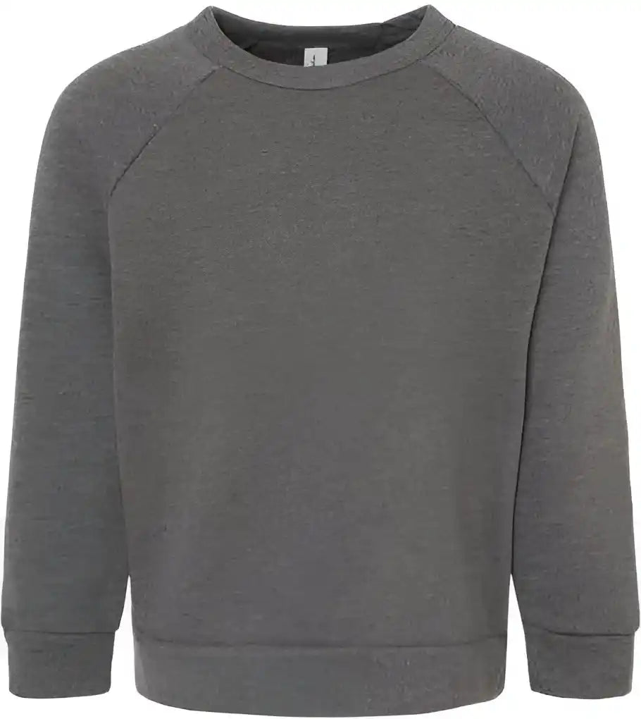 Bella + Canvas 3901t Toddler Sponge Fleece Raglan Sweatshirt - Deep Heather