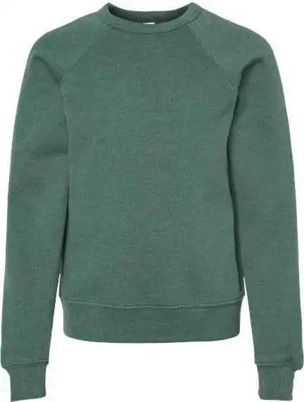 Bella + Canvas 3901y Youth Sponge Fleece Crewneck Sweatshirt - Heather Forest