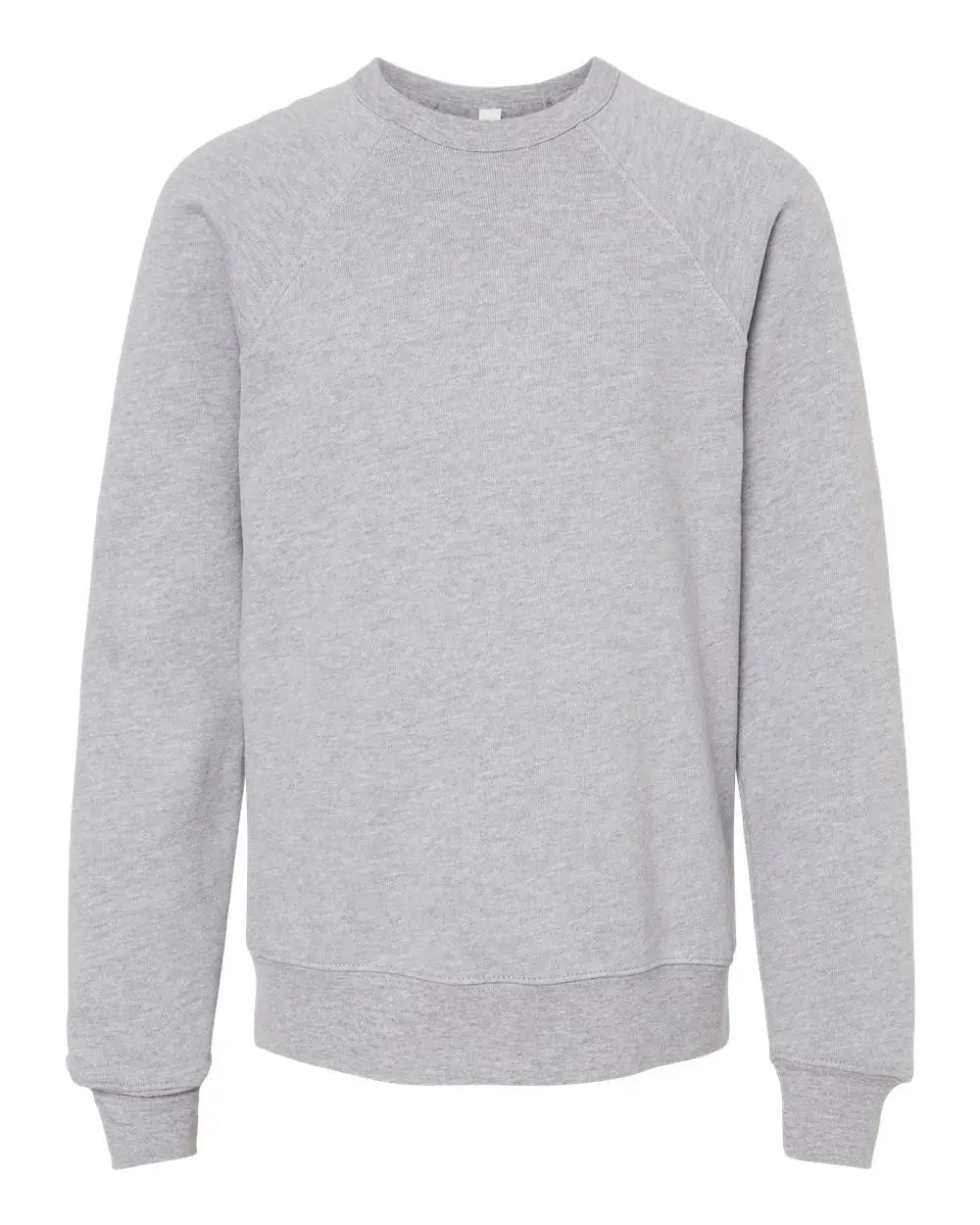 Bella + Canvas 3901y Youth Sponge Fleece Crewneck Sweatshirt - Athletic Heather - Light Gray / s