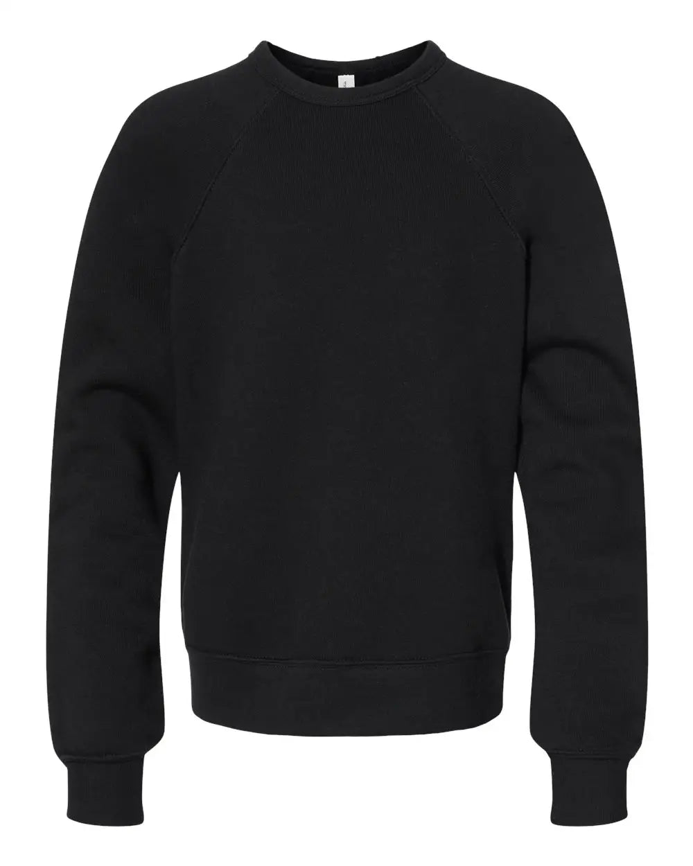 Bella + Canvas 3901y Youth Sponge Fleece Crewneck Sweatshirt - Black - s