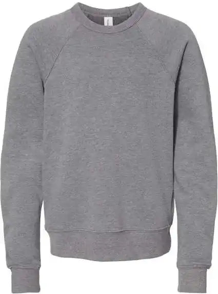Bella + Canvas 3901y Youth Sponge Fleece Crewneck Sweatshirt - Deep Heather