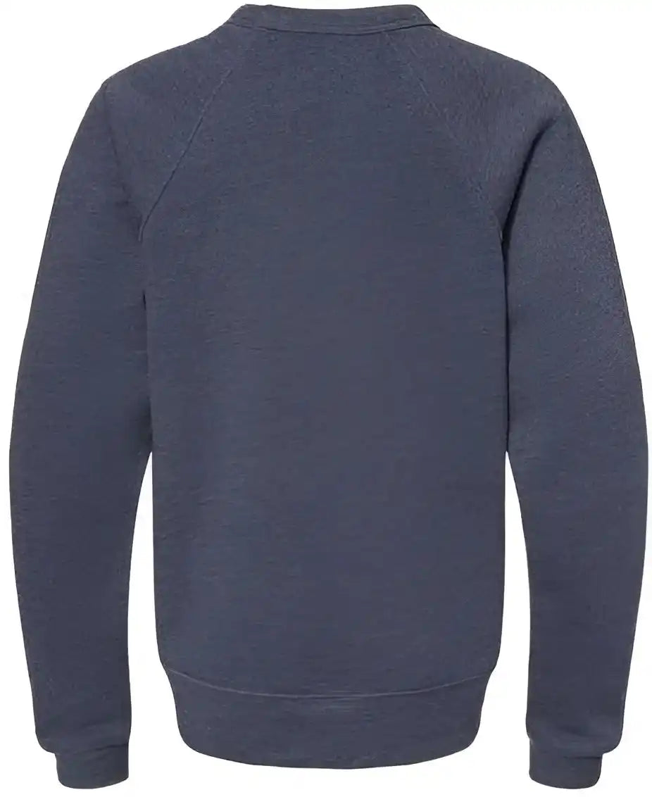Bella + Canvas 3901y Youth Sponge Fleece Crewneck Sweatshirt - Heather Navy