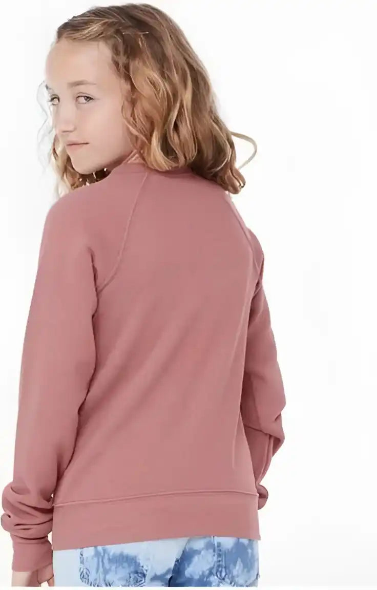 Bella + Canvas 3901y Youth Sponge Fleece Crewneck Sweatshirt - Mauve