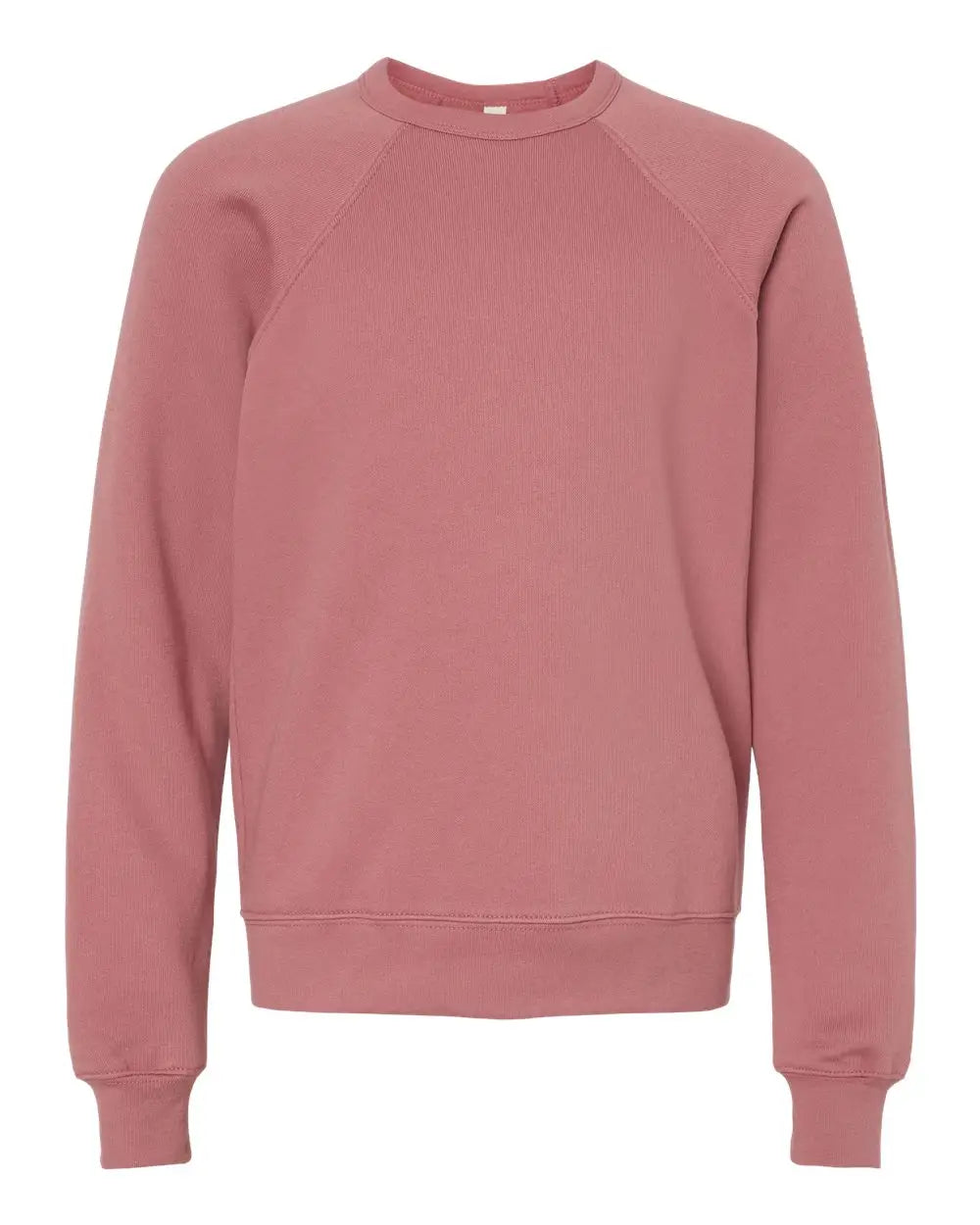Bella + Canvas 3901y Youth Sponge Fleece Crewneck Sweatshirt - Mauve - Pink / s
