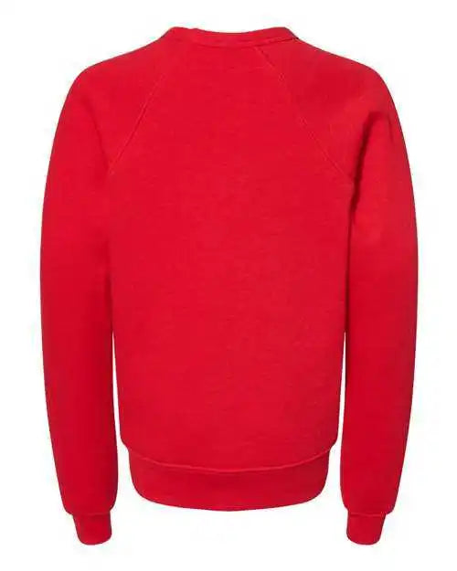 Bella + Canvas 3901y Youth Sponge Fleece Crewneck Sweatshirt - Red